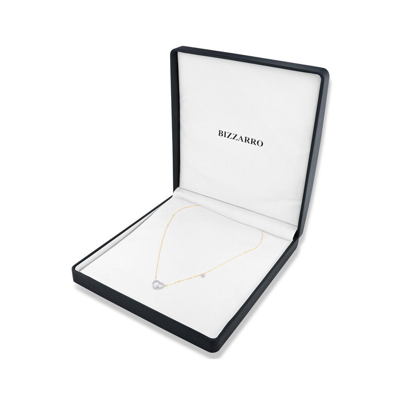 Gargantilla Coraz&oacute;n Bicolor 10k Con Zirconias (... image number null