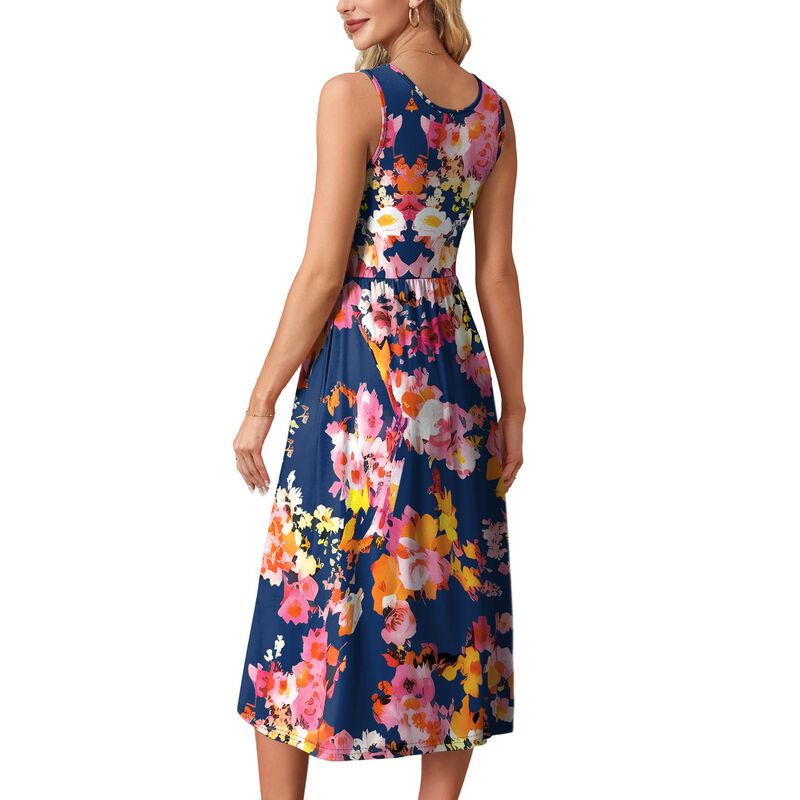 Vestido Wiholl Sin Mangas Midi Floral 2XL image number null