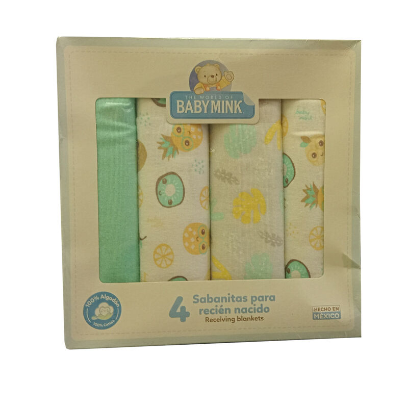 S&aacute;bana Reci&eacute;n Nacido Baby Mink Manta 4pz Blanco... image number null