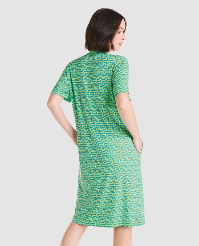 Vestido Geom&eacute;trico con Pata Verde image number null