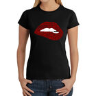 Camiseta Word Art Para Mujer - Labios Brooklyn- Negro