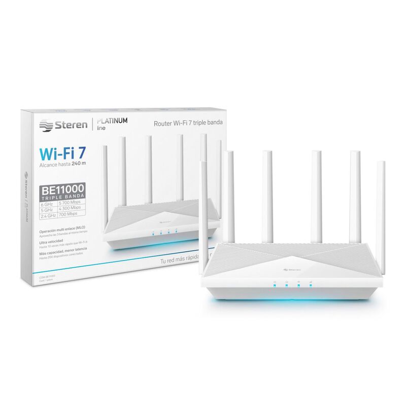 Steren Router Wi-fi* 7 Be11000 2,4 Ghz, 5 Ghz Y... image number null