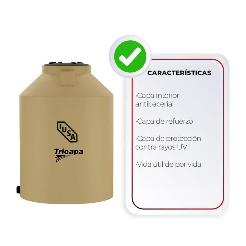 Tinaco 1100 L Beige Tricapa image number null
