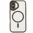 Funda Xfitted Hybrid Met Mag Para Iphone 16 Tra Cafe Oro