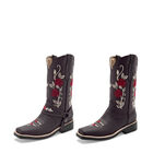 Risel Bota con peluche para mujer caf&eacute; blanco rojo