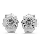 Broqueles Oro Blanco 10k 10 Pts Diamante | Joyer&iacute;as Bizzarro