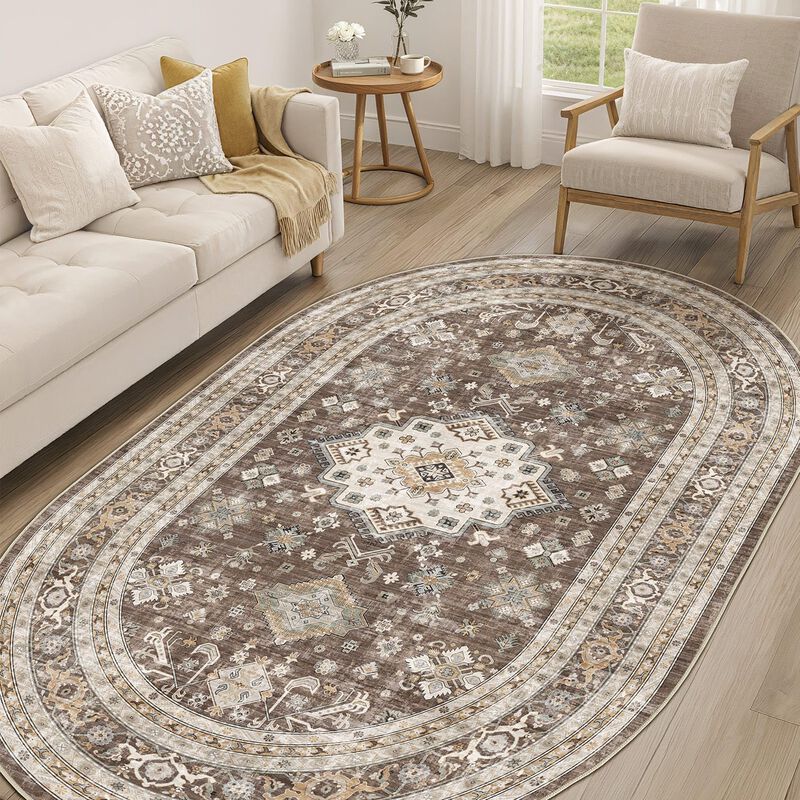 Alfombra De &Aacute;rea El&iacute;ptica Cotiled 152x244 Cm La... image number null