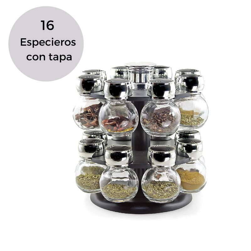 Set de 16 Especieros de Vidrio con una Base Gir... image number null