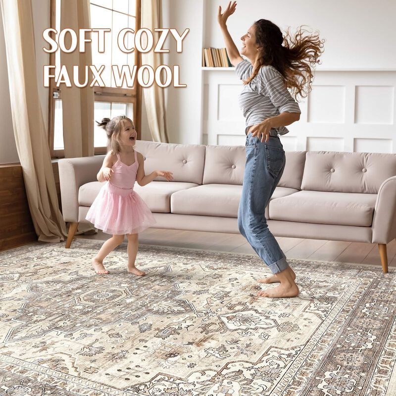 Alfombra Loongrug 152 cm Beige Marr&oacute;n Vintage B... image number null