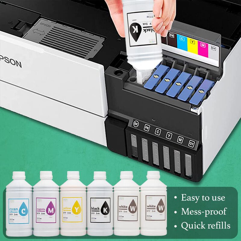 Tinta Dtf Cis Inks 6000 ml Cmyk + 2&times; Blanco &ndash; S... image number null