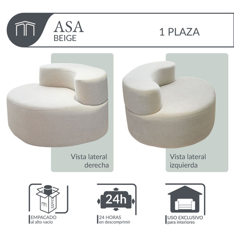 Sill&oacute;n Espuma Alta densidad ASA Beige 1 plaza J... image number null