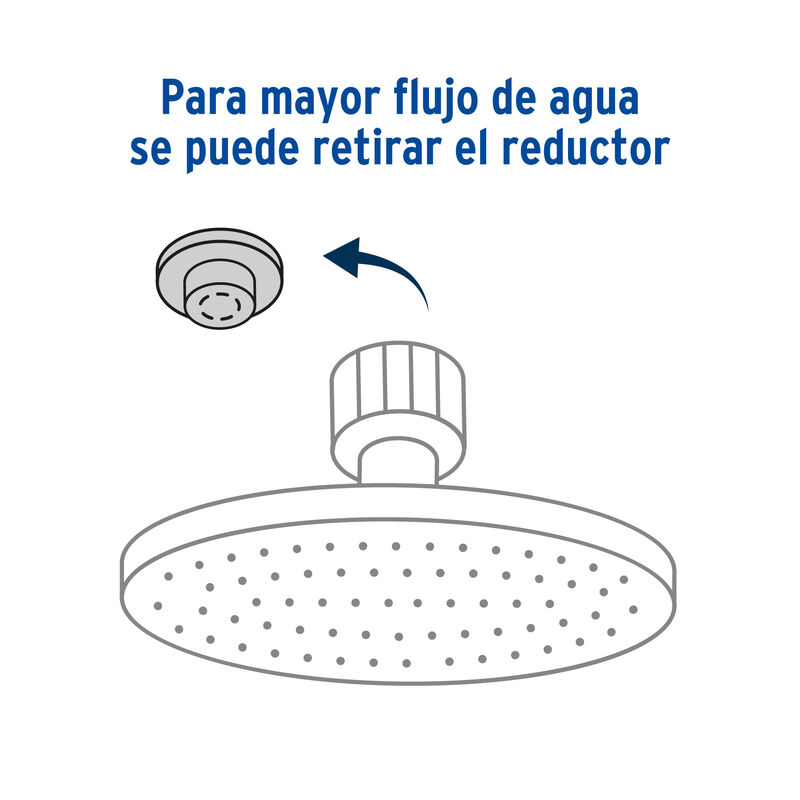 Regadera Cromo 8' Plato Redondo delgado con Bra... image number null