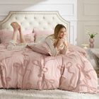 Juego De Edred&oacute;n Bedsure King Size Rosa Melocot&oacute;n Con Dibujo Acolchado Boho 3 Piezas