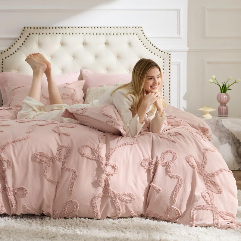 Juego De Edred&oacute;n Bedsure King Size Rosa Melocot... image number null