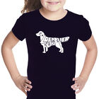 Camiseta Word Art Para Ni&ntilde;a - Golden Retriever - Negro