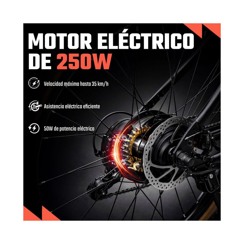 Bicicleta Electrica Urbana 35km/h 21 Vel R26 Au... image number null