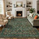 Alfombra De &Aacute;rea Rugxara 244x152 Cm Verde Lavable Boho