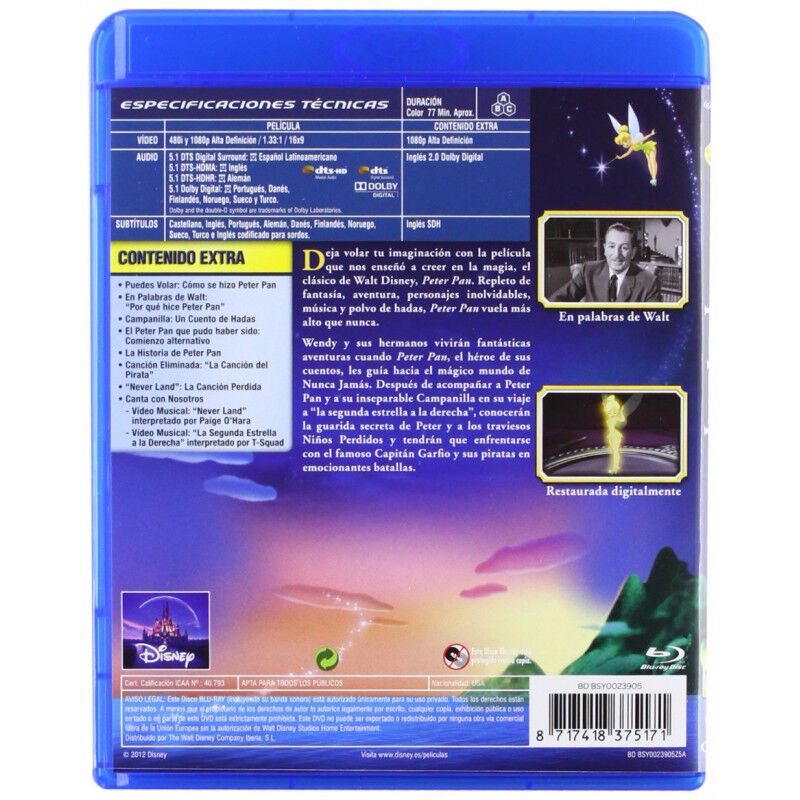 Peter Pan (edici&oacute;n Especial) [blu-ray] (1953) image number null