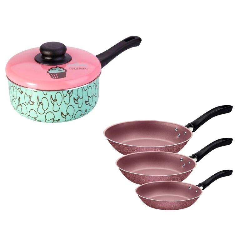 Combo Tramontina Sartenes Linz 3 Pzas Rosa Gran... image number null