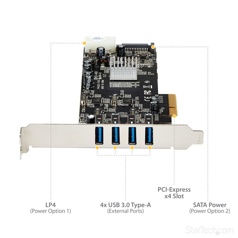 Tarjeta Pcie Startech.com 4 Puertos Usb 3.0 Con... image number null
