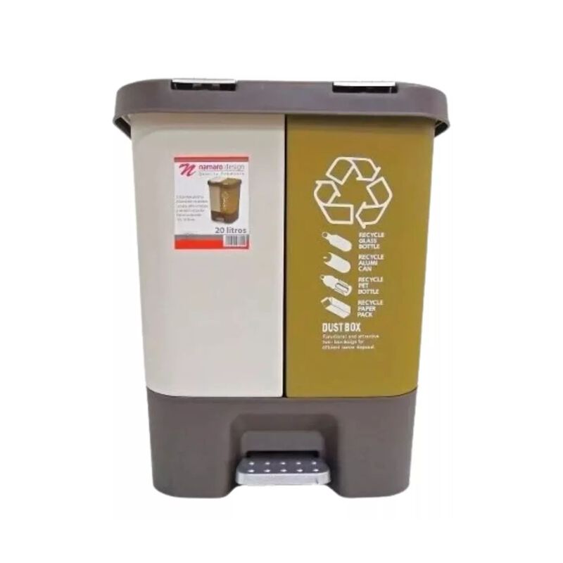 Basurero Doble Org&aacute;nico e Inorg&aacute;nico 20 Litros image number null