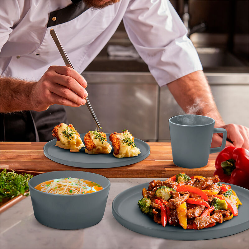 Vajilla de Gres Moderna 4 Personas 16 Piezas Pl... image number null