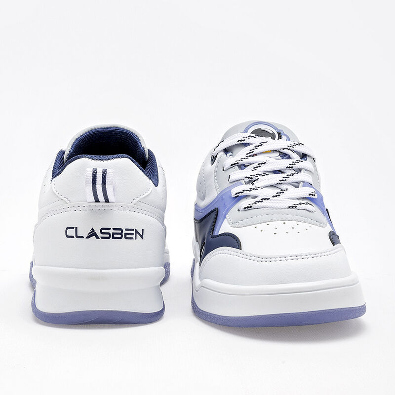 Clasben Tenis urbano para ni&ntilde;o blanco azul image number null
