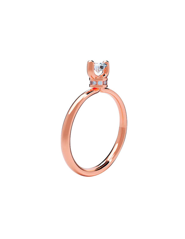 Anillo de Compromiso de 14K con Diamante de Lab... image number null