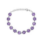 Pulsera Plata 925 Piedras Moradas