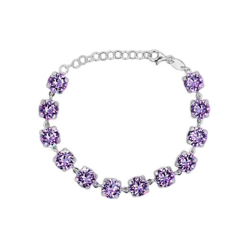 Pulsera Plata 925 Piedras Moradas image number null