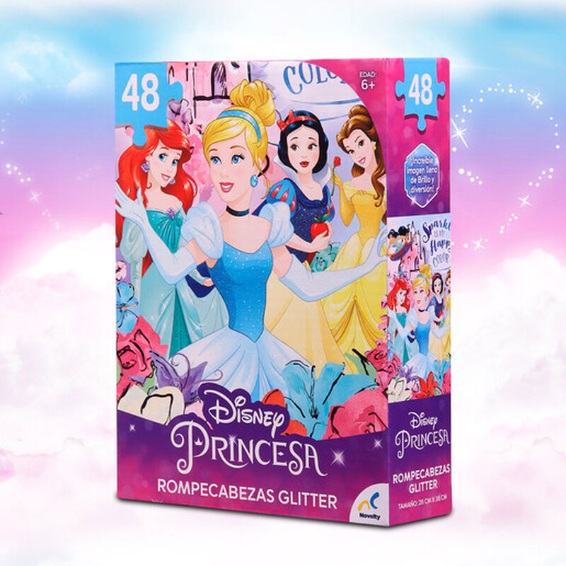Rompecabezas con Glitter de las Princesas de Di... image number null