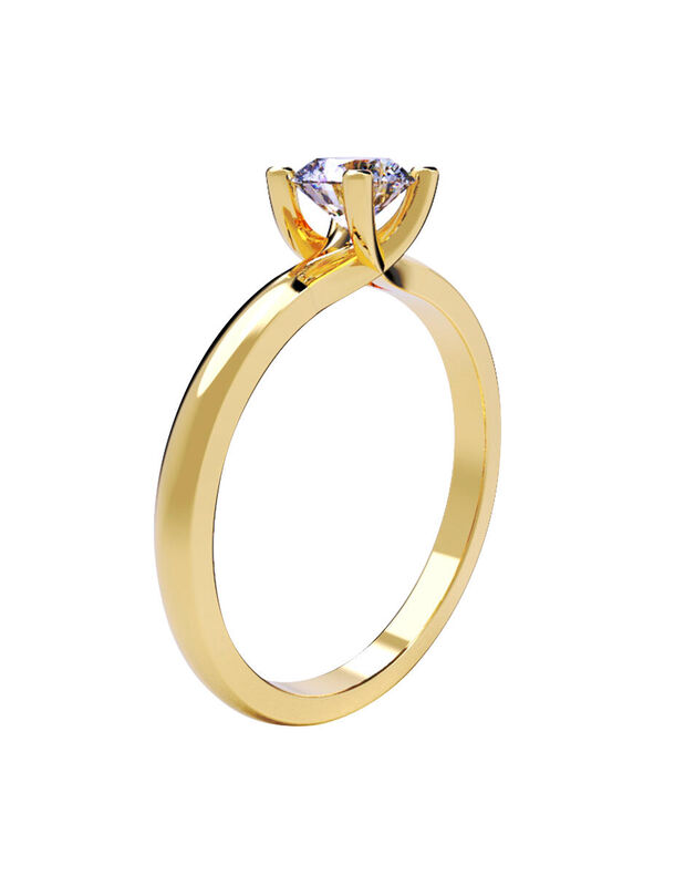 Anillo de Compromiso en Oro de 14K con Circonia... image number null