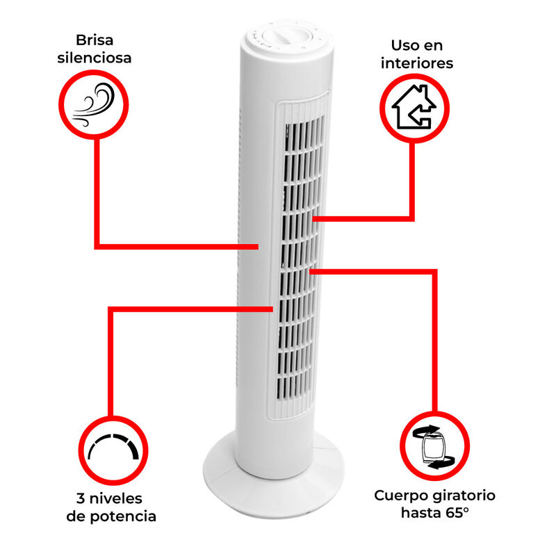 Ventilador de torre IUSA, 29", 42 W, 3 velocida... image number null