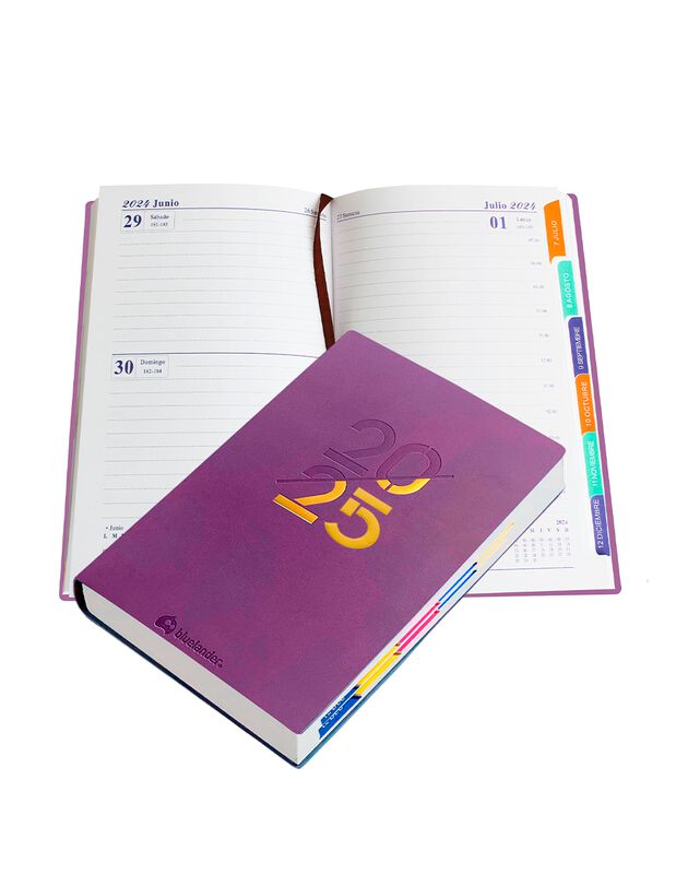 Agenda 2025 Morado con Pestañas Planificadoras ... image number null