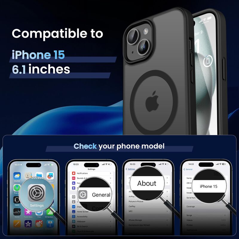 Funda Magn&eacute;tica Cacoe para iPhone 15 (6.1") Neg... image number null