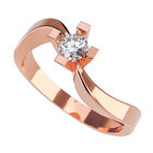 Anillo de Compromiso en Oro Rosa 14K con Circonia -  Talla:5.5/ FJ746-14R-CZ-55