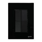 Placa Armada Cristal IGOTO CRIS1012-2012 con 1 apagador sencillo y 1 apagador escalera de 1.5 módulos COLOR NEGRO