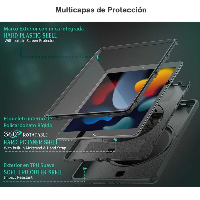 Funda TEKKU Handstrap para iPad Air 5 Air 4 Pro... image number null