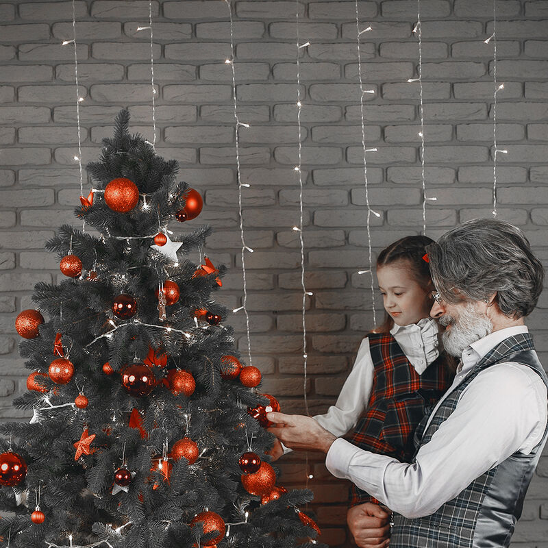 Cortina serie de luces 400 LED focos Blanca 3m ... image number null