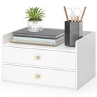 Caddy Xadgve Caja Organizadora De Bamb&uacute; Blanco De 2 Niveles