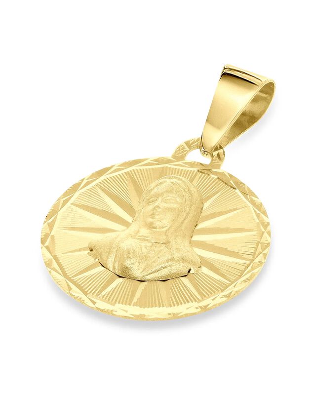 Medalla Virgen Busto Oro Amarillo 14k Fonj22c-v... image number null