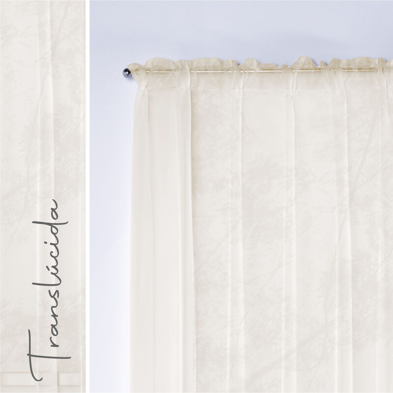 CORTINA DECORATIVA TRANSLUCIDA BEIGE CORTA image number null