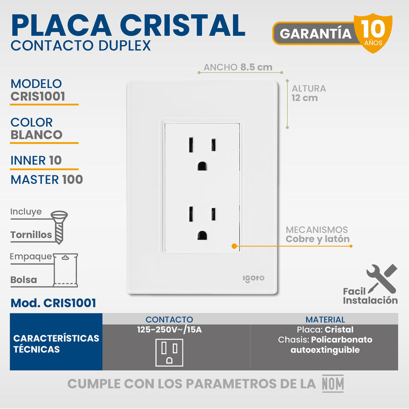 Placa Armada Cristal IGOTO CRI1001-2001 con con... image number null