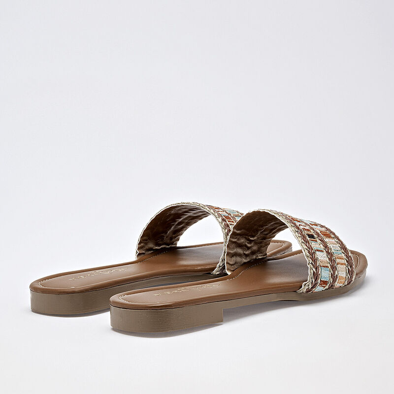 Mora Tierra sandalia piso para mujer caf&eacute; multi... image number null