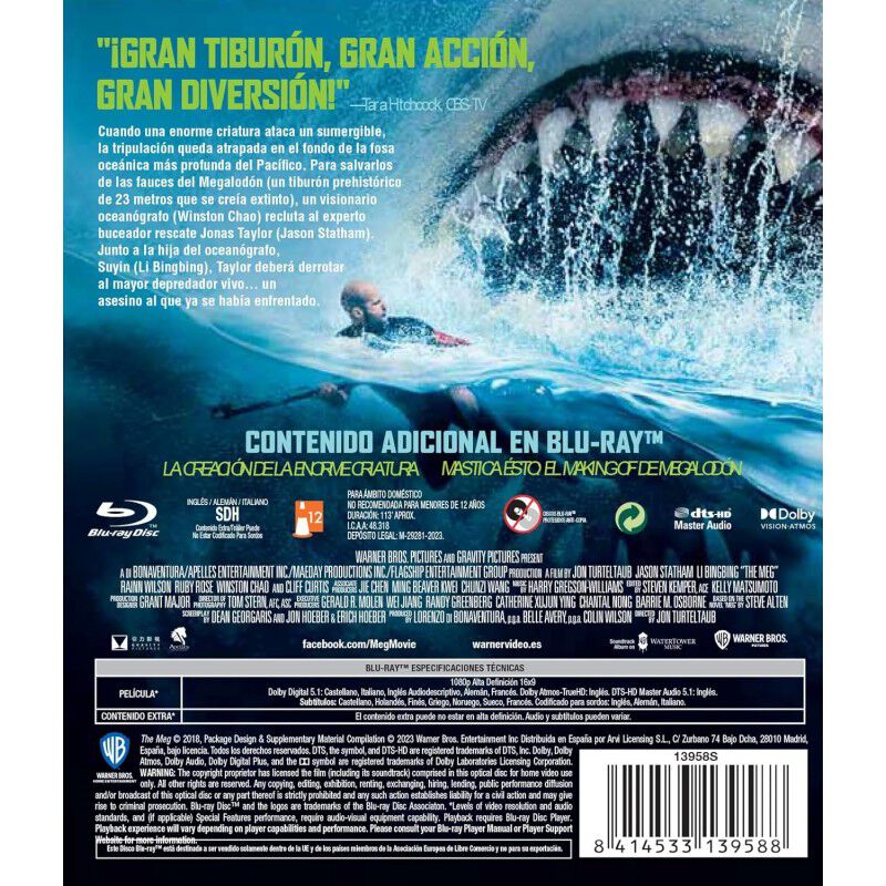 Megalod&oacute;n (the Meg) [blu-ray] (2018) image number null