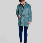 Bata Corta Jacquard a Rayas Verde