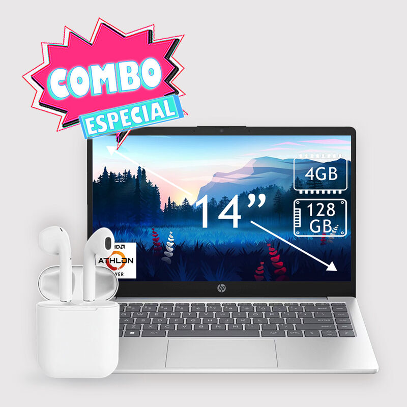 Combo Laptop HP 14" AMD Athlon 128Gb 4Gb Ram Az... image number null