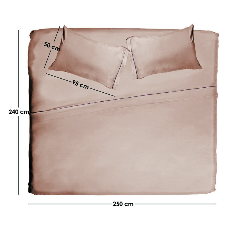 Juego de S&aacute;banas Beige King Size Platinum Tela ... image number null