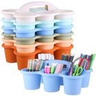 Pack De 6 Organizadores De Aula Con Asa, 6 Compartimentos, Color Morandi
