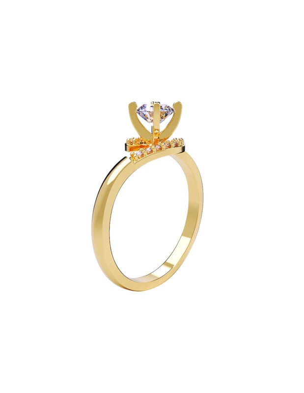 Anillo de Compromiso de 14K con Diamante de Lab... image number null